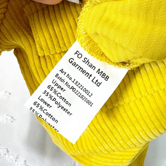 #40 🐣 412. Jumpsuit baby unisex corduroy mustard yellow new - Picture 3 of 5